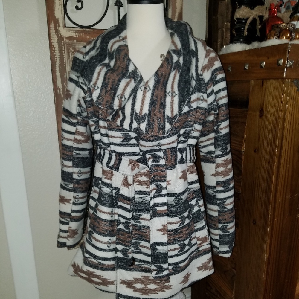 Me Jane southwestern wool peacoat coat jacket